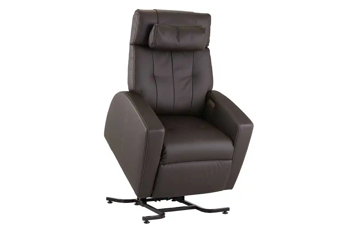 Positive Posture Luma Lift, Brown Color, Angle to the right, Lifted